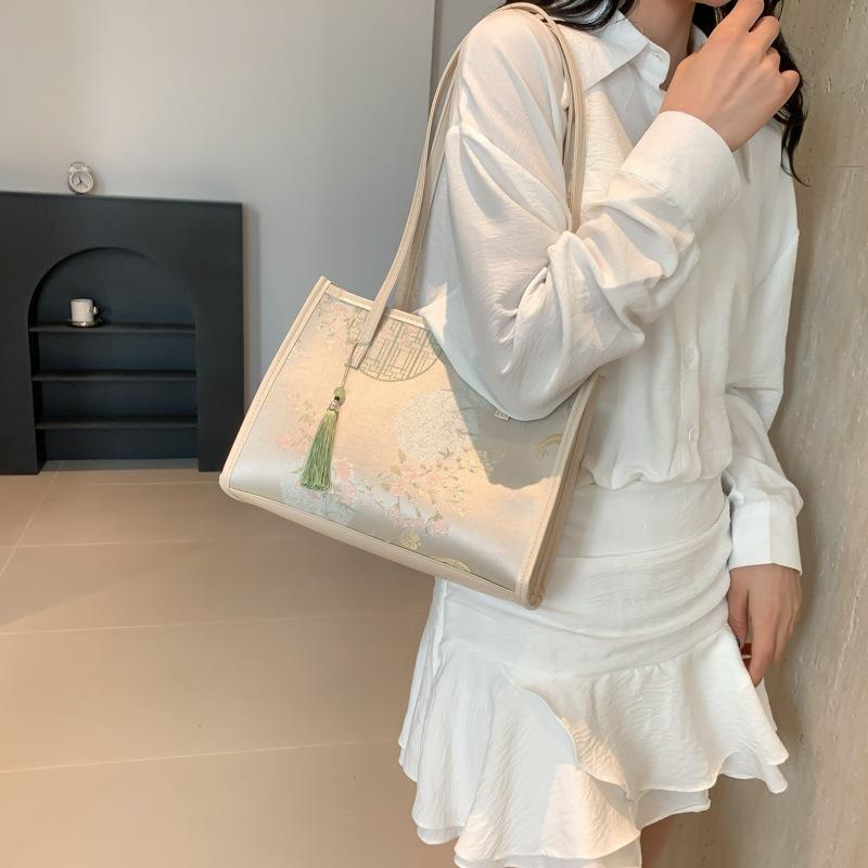 Nuova Tendenza Nazionale Borsa a Spalla Semplice e alla Moda con Fantasia Unica di Nicchia Borsa Tote Donna