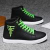 Large Men's Shoes, High Top Casual Board Shoes, Size 48, Medium Top Leather Surface, Waterproof and Anti Slip for Men