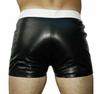 Genuine Lambskin Sports Black & White 100%Men Gym Short Leather Pants Boxer