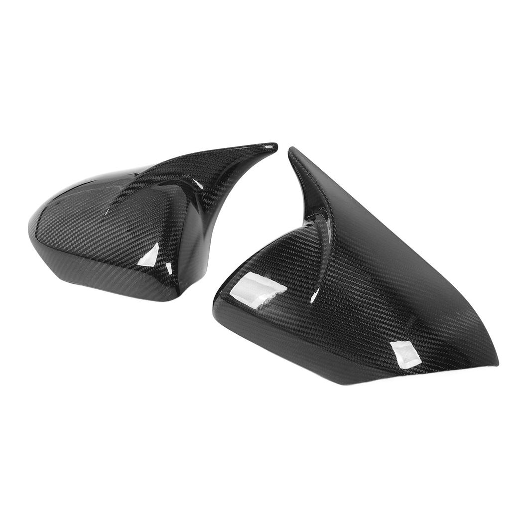 1 Pair Rearview Mirror Cap Carbon Fiber Horn Style Protective Side Wing Mirror Cover Cap