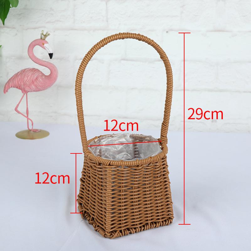 Valentinstag Handgefertigter Rattan Picknick- und Blumenkorb für Hochzeiten und Heimdekoration