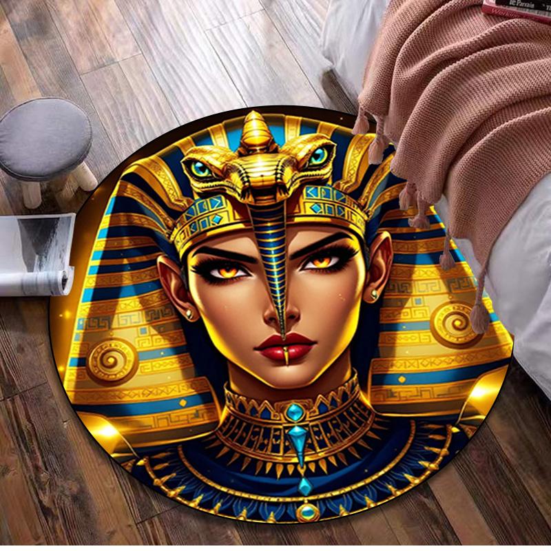 

1Pc Egypt Circular Rug - Office Decorative Carpet For Living Room Bedroom Door Mat Floor Rug Computer Chair Area Rug 80x80cm( 31x31in)