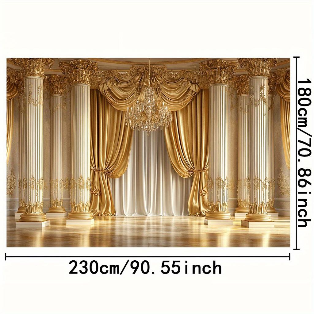 1 Dreamy and Luxurious Golden Palace Photography Background Suitable for Royal Theme Parties Available In Multiple Sizes