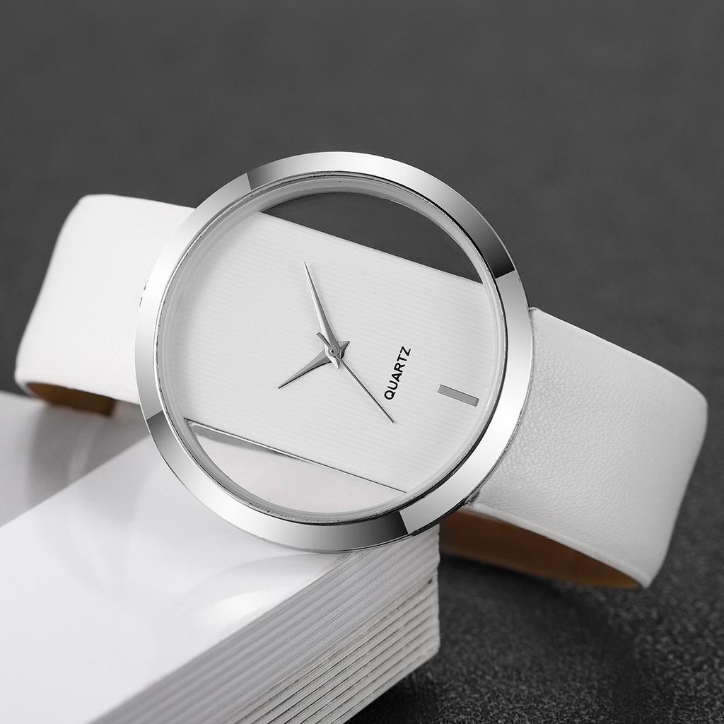 Xiaomi Fashion Big Transparent Dial Women Watches Leather Strap Quartz Wristwatch Reloj Mujer (Without Box)