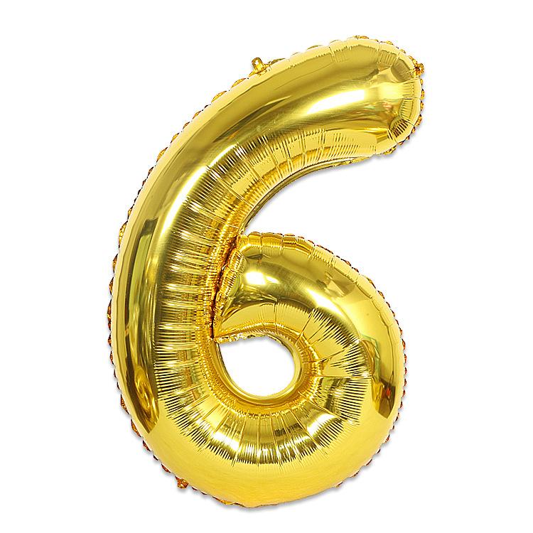 Hot Selling 40 Inch Aluminum Film Balloons Gold Silver Number Balloon for Wedding Party Birthday Decoration