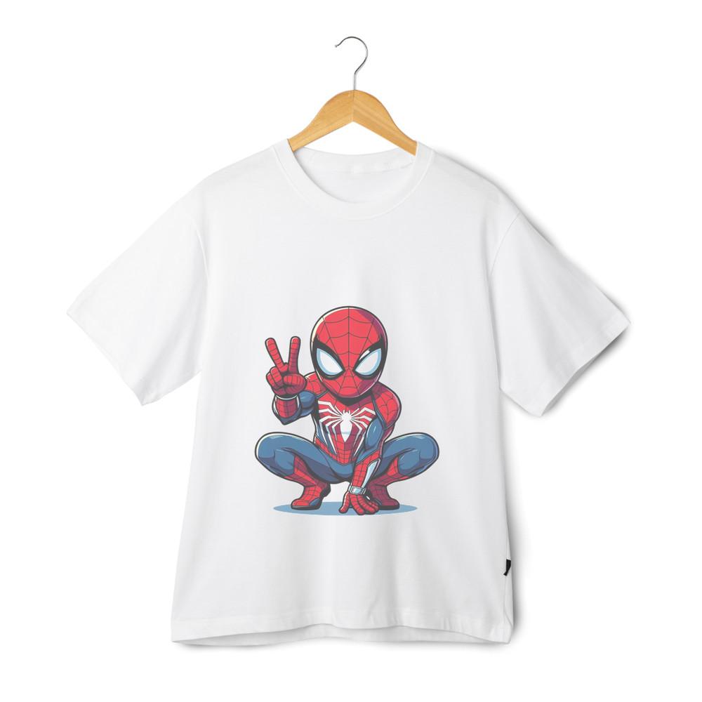 Spider-Man Peace Sign T-Shirt – Chibi Style Marvel Tee – Cute Hero Unisex Shirt