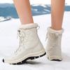 TUINANLE Cizme de zăpadă de iarnă pentru femei până la mijlocul gambei, antiderapante și călduroase, pantofi de bumbac, cu talpă groasă, cizme de bumbac îngroșate și căptușite