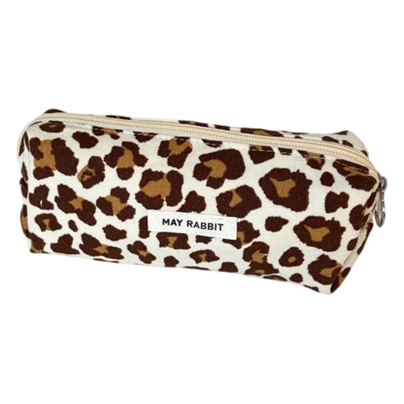 Corduroy Pencil Pouch With Spacious Compartment Student Organizer Washable Cosmetic Bag For Daily Use