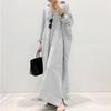 Women's Dress with Loose Striped Prints, Fashionable Women's Dress, Plus-size Long Cardigan Dress