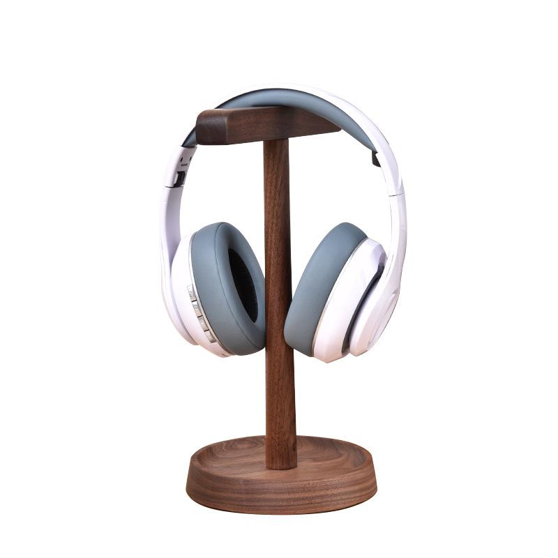 Walnut Wood Headphone Stand, Anti-scratch Holder for Over-ear Headsets, Ideal for Desk, Gaming & Office,Perfect for Desk & Home