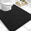 Toilet Mat U-Shaped Bathroom Carpet Bathroom Non-Slip Luxury Chenille Bath Mat U-Shape-Ultra Soft Absorbent Plush Carpet Washable Quick Dry