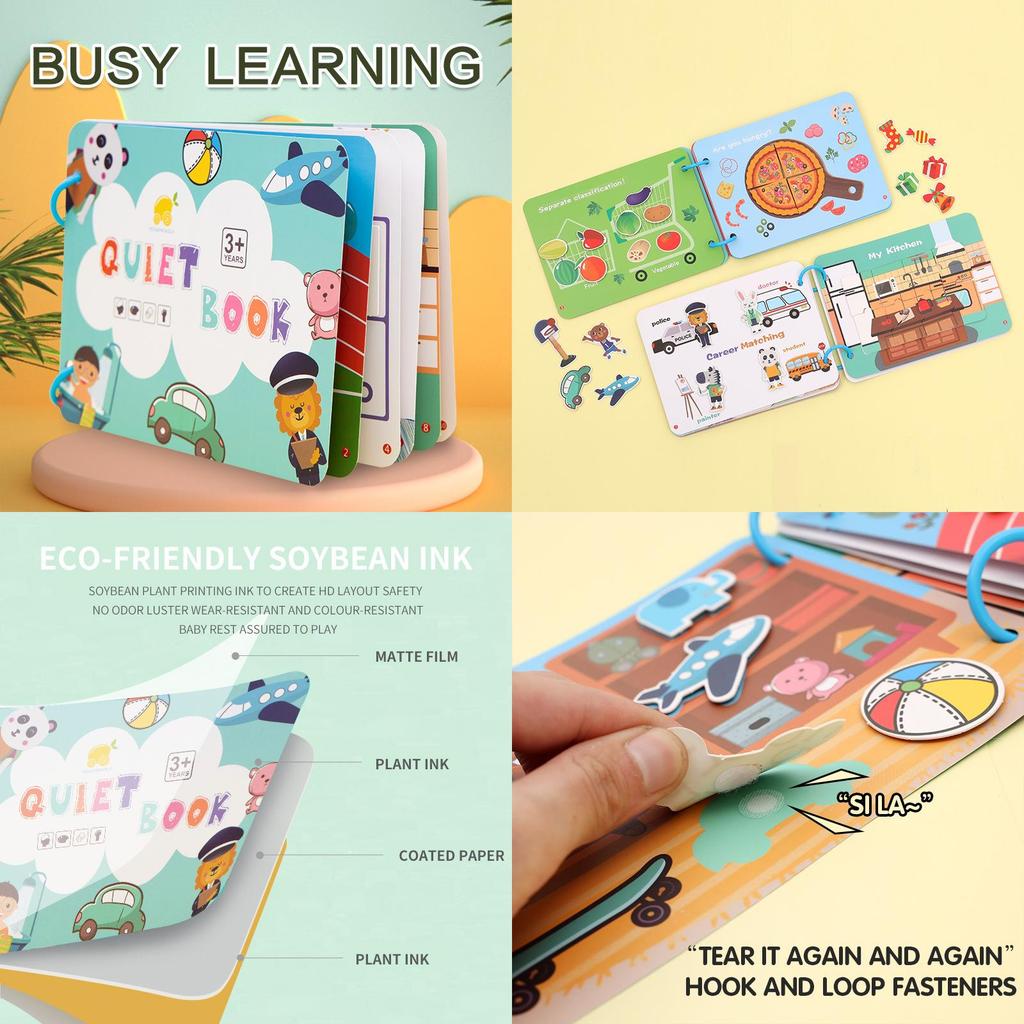 Busy Book For Children Interactive Educational Toy For Ages 4-6 Sensory Learning And Fine Motor Skills Development Yc-72