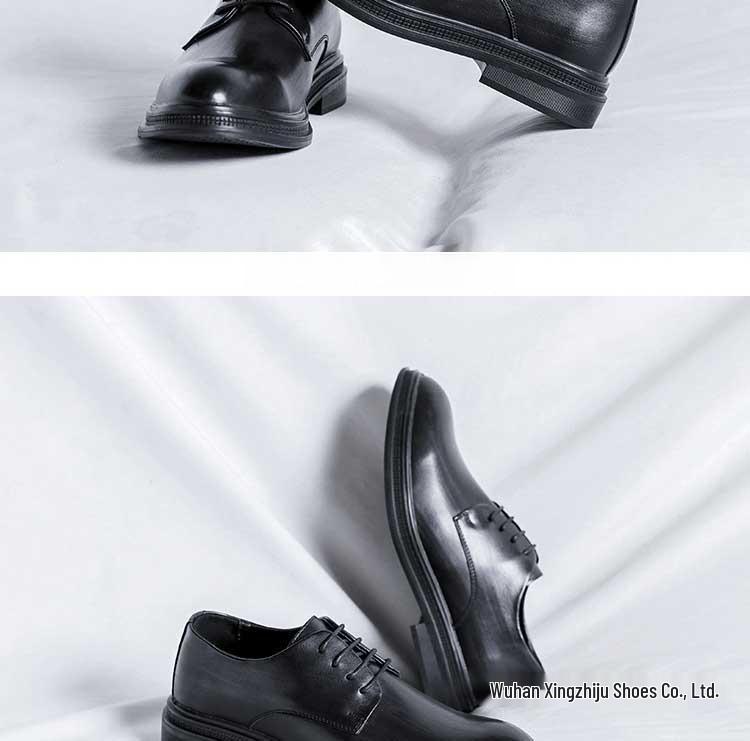 Scarpe da Uomo Nere a Punta in Pelle - Stile Britannico, Formali da Business, Casual, Rialzanti, Ideali per l'Autunno e i Matrimoni.