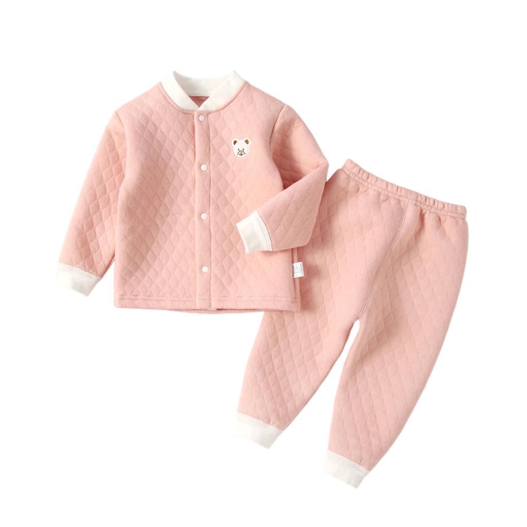 Children's  Fleece-Lined Thermal Underwear Set,  Seamless Clothes, Suitable For Medium And Large Children
