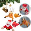 Christmas Crashing Santa Reindeer Animated  Window Decoration with Glass Shard Sticker and Leg Romper Funny Festive Novelty Xmas Décor Gift