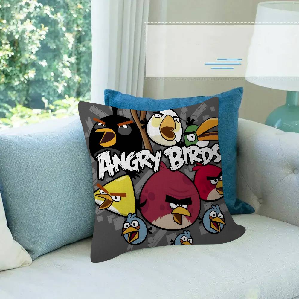 Animation A-A-Angry Birds   Cushion Cover Car Throw Pillow Case For Sofa Car Christmas Gift