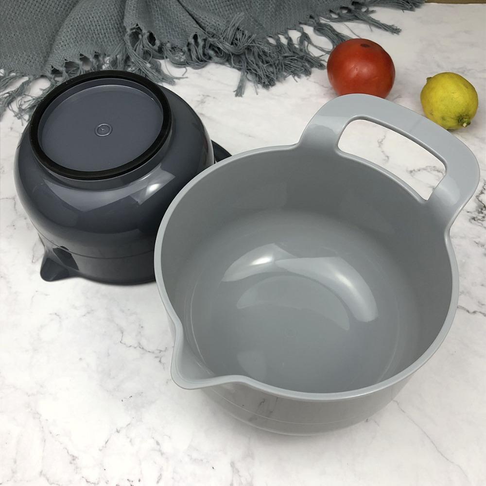 4pcs/set Plastic Salad Bowl with Handle Snacks Basin Multiple Capacities Mixing Bowl Set  Fruits