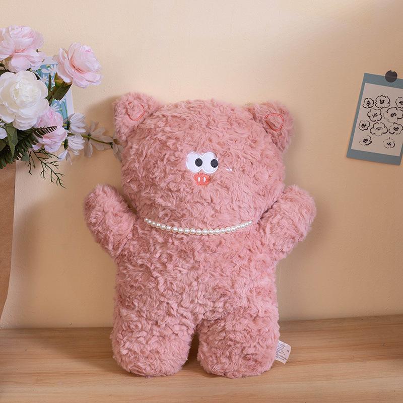 Cartoon Pink Pig Gray Elephant Doll White Rabbit Brown Bear Plush Toy Doll Sleeping Pillow Sofa Pillow Living Room Ornaments