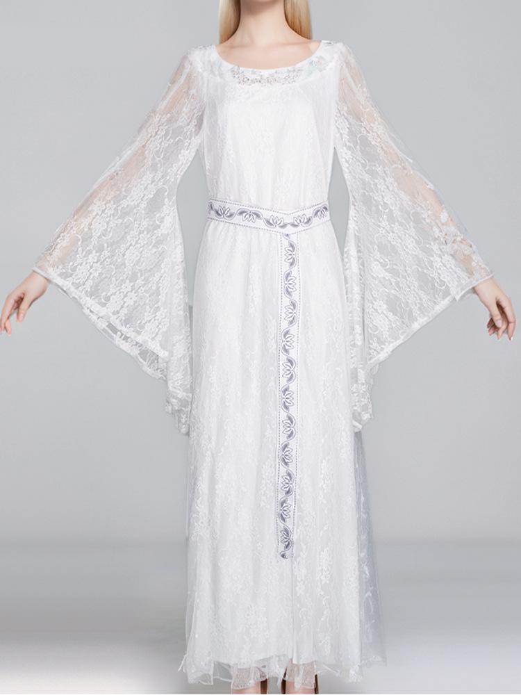 Galadriel Elf Queen Medieval Court Cosplay Dress