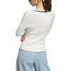 Adidas Originals Adicolor Fw24 Autumn Winter Series Slim Fit Square Neck Long Sleeve Knit Top Women Tops Han-Jade-White JM8055