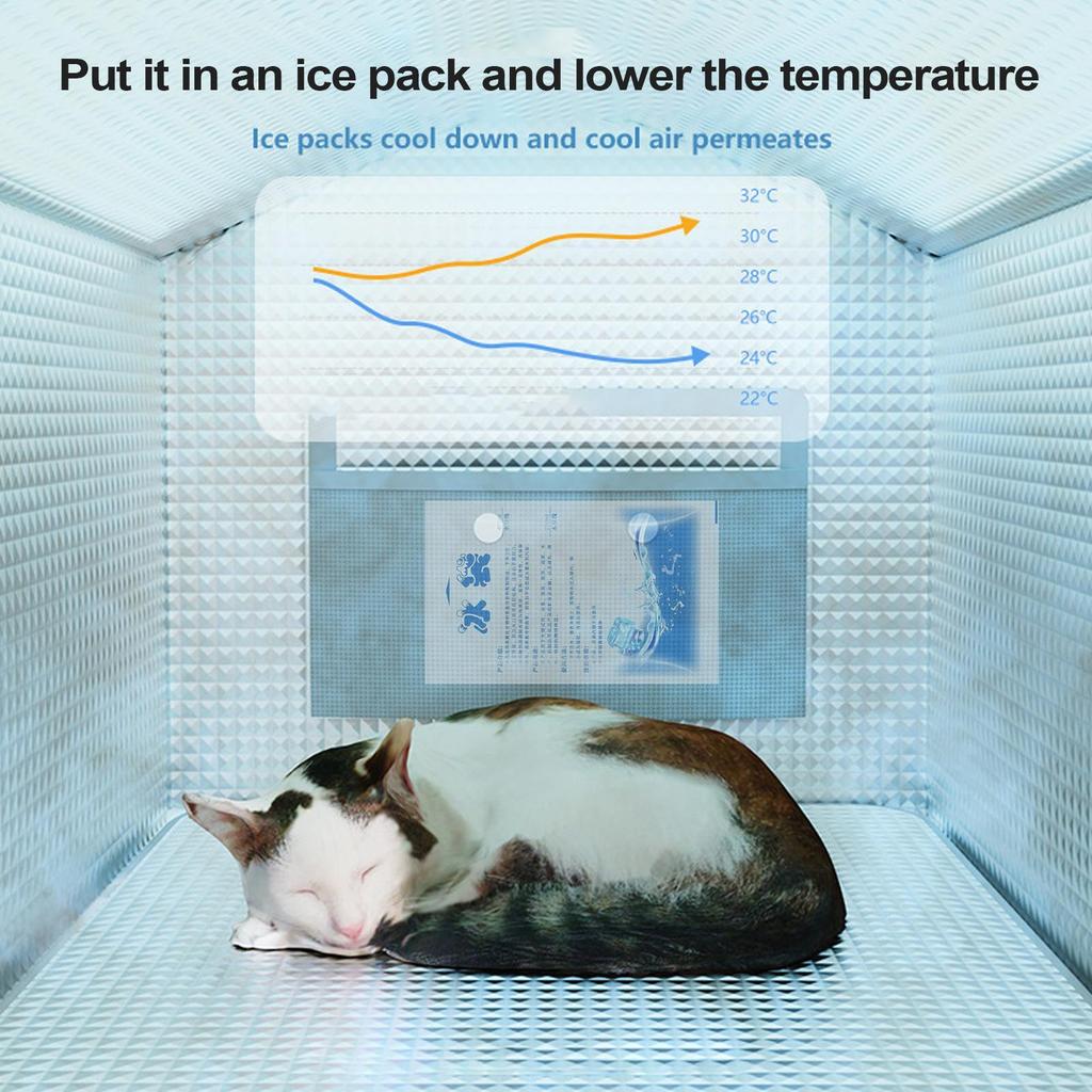 Portable Cat Cooling House for Summer, Self-made Cat Nest for Cooling, Ice Cave for Dog Sleeping, Pet Ice House