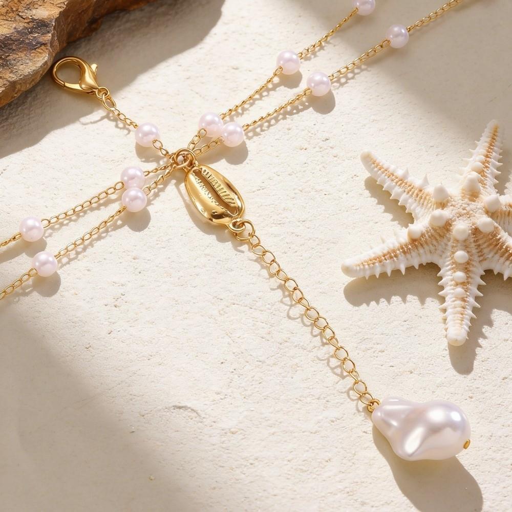 Pearl Pendant Belly Chain Seashell Boho Chest Chain Fashion Waist Chains  Vacation