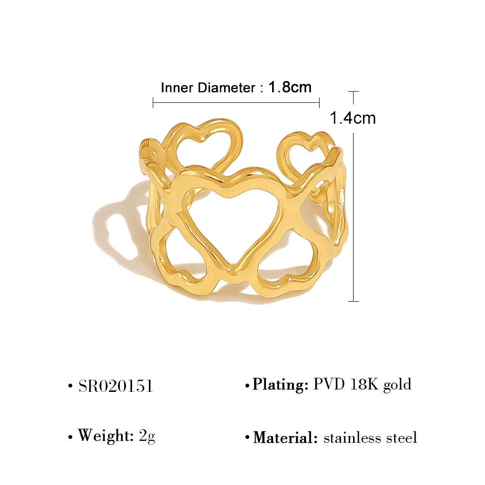 18K Gold Nicht verblassend Leichter Luxus High-End Lava Edelstahl Offener Ring Damenring Ring Ring