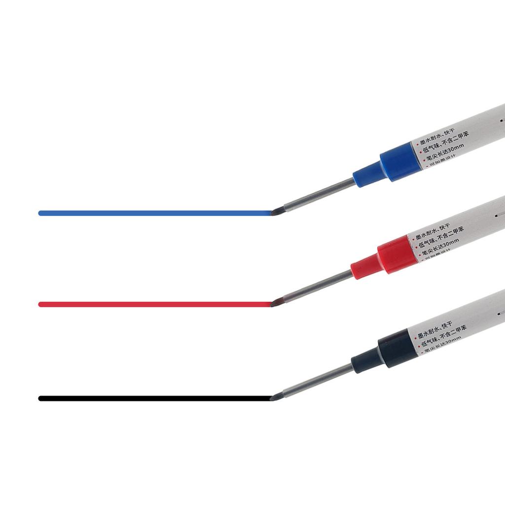 Deep Hole Marker Pen 3cm Quick-drying Carpenter Pen for Wood Metal Plastic Mark