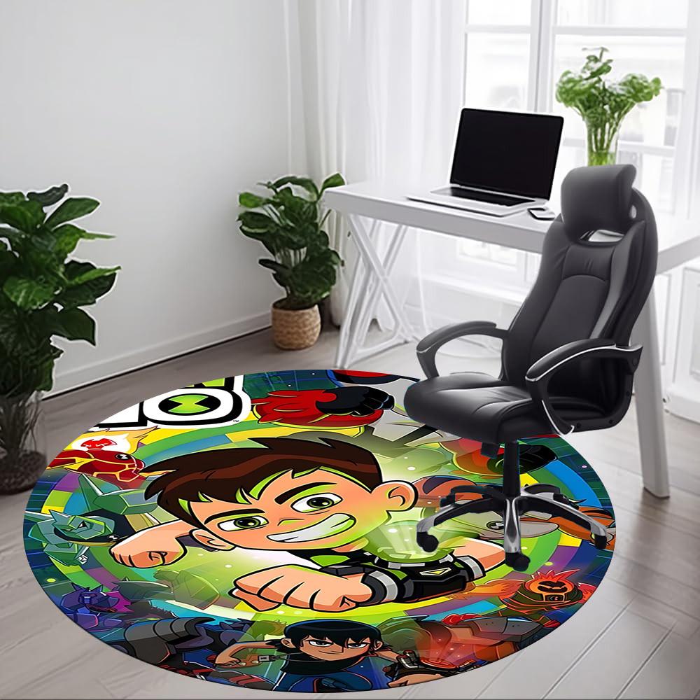 1pc Ben Tennyson Aliens Ben 10 Office Round Area Rug, Under Office Chairs Bedroom Living Room Home Decor a1022293