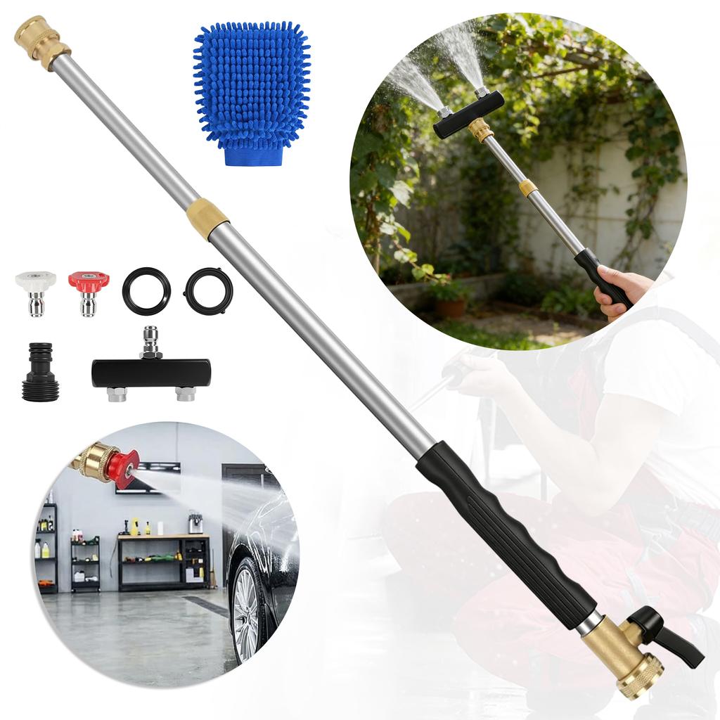 Jet Nozzle for Garden Hose with 3 Different Nozzles High Pressure Hose Nozzle 3-In-1 Power Wand for Car Washing Patio and Floor