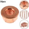 50 PCS Universal Car Exhaust Manifold Lock Nuts Copper Plated M8x1.25mm For Interior Accessories