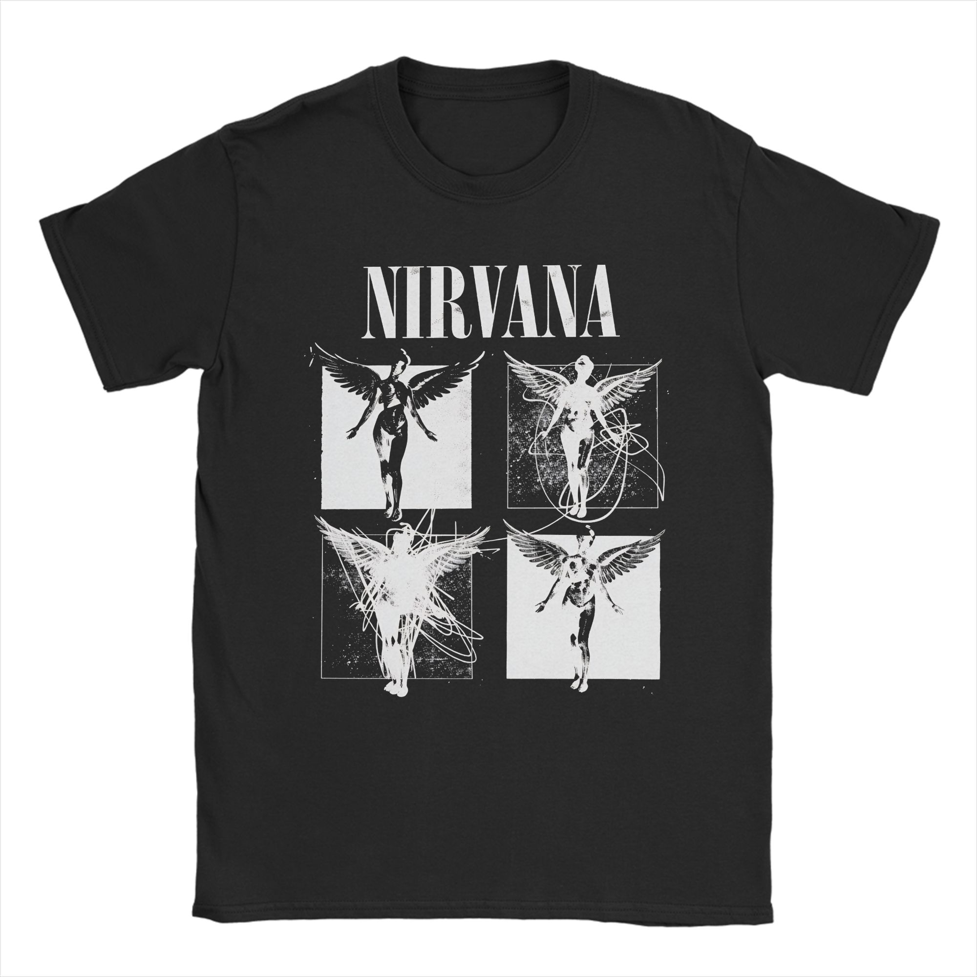 

Casual T Shirt Summer Nirvana Rock Band Fashion T Shirts Kurt Cobain Pure Cotton Tee Shirt for Men Y2K Short Sleeve Top Tees 5XL різнокольоровий