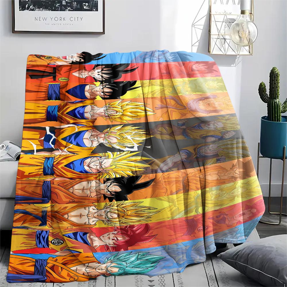 Dragon Ball Character Print Flannel Blanket High Quality Comfortable for All Seasons Home Decor Warmth and Comfort Perfect for Christmas Gifts