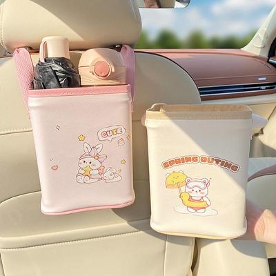 Hang Car Garbage Can Car Rubbish Storage Bin Portable Hang Vehicle Trash Bin Car Storage Holder For Cars SUVs Trucks RVs