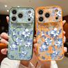 Magnetic For Magsafe Case For iPhone 17 Pro Max Blue and White Flowers Pattern Skin Feeling Cover For iPhone 16 15 14 13 Pro Max