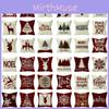 Festive Christmas Cushion Cover Featuring Adorable Reindeer And Snowflakes Design