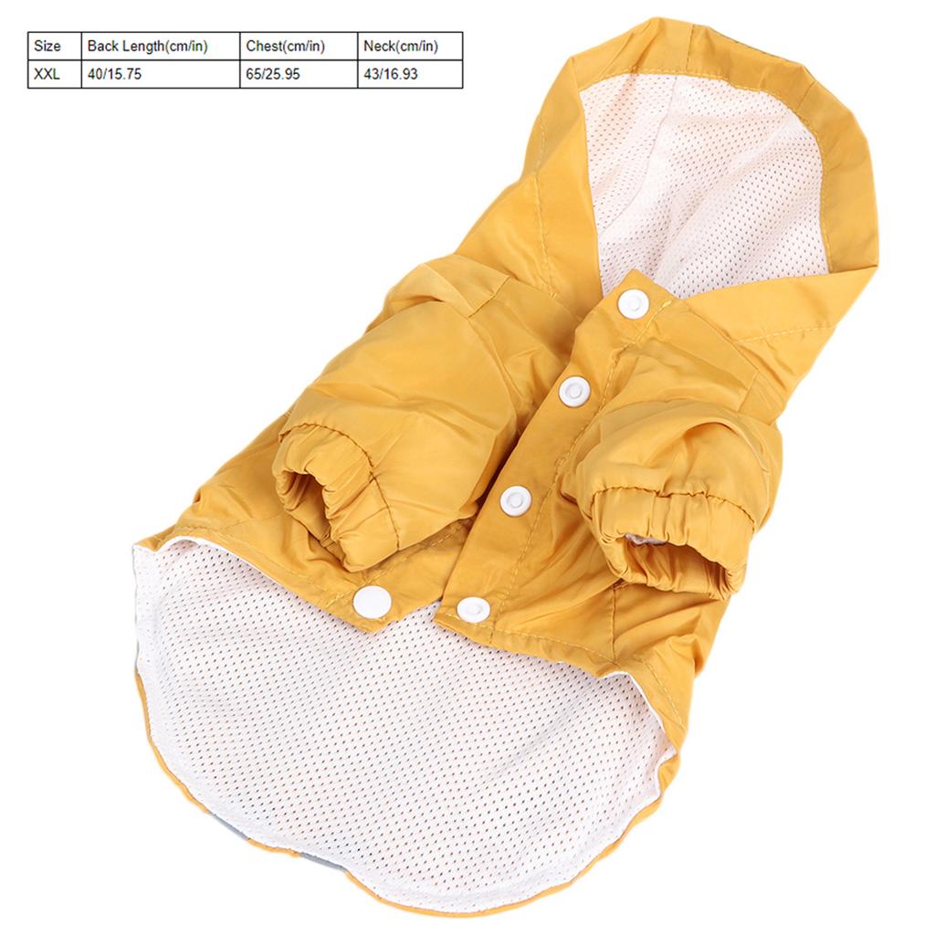 Polyester Wasserdicht Reflektierender Druck Schriftzug Doppellagiger Faltbarer Haustier Hund Regenmantel mit Aufbewahrungstasche