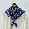 Summer High-end 111 Silk Silk Scarf Women's Foreign Look White Heavy Twill Mulberry Silk 71 Medium Square Scarf Scarf