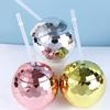 Party Flashlight Sparkly with Straw Disco Ball Cup Wine Goblets Bar Tools Cocktail