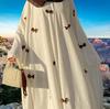 Arabic Women's Plus Size Flare Sleeve Abaya Dress - New 2025 Style, Dubai Bow Design