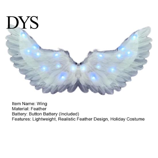Lightweight Angel Wings with Straps LED Light Up Feather Costume for Kids, White Halloween Glowing Fairy Wings, Cosplay Party Performance Props Swan