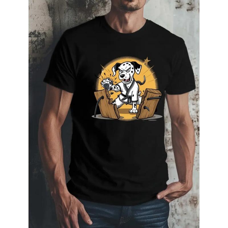 Summer New Trendy Men s Printed Short-Sleeve T-Shirt, Versatile Men s Top S чёрный