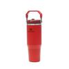 STANLEY IceFlow Flip Straw Vacuum Stainless Perfect for Outdoors and Office Authentic Japanese Chili Red 2.0 Tumbler, 0.88L Steel, Insulated, 880ml,