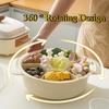 Rotatable Household Hot Pot with Lid Platter Washing Vegetables Drain Basin Multifunctional Lid Storage Rotatable Fruit Tray