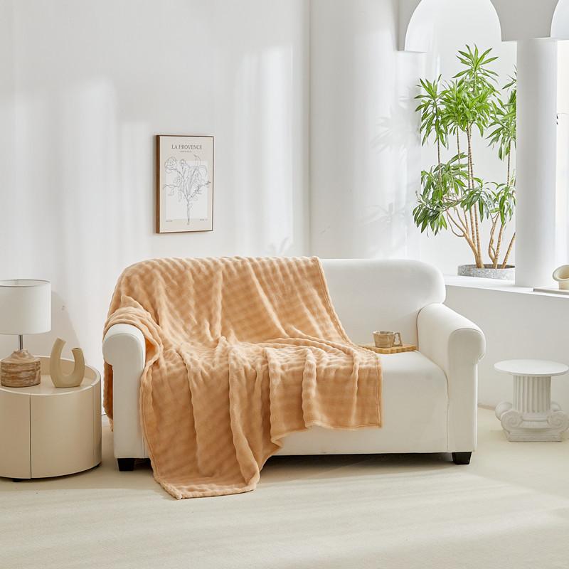 Summer Scandinavian Fleece Single Layer Coral Fleece Blanket Office Lunchtime Air Conditioning Blanket Blankets