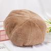 Fashion Plush Pure Color Vintage Ladies Beret Classic Female Bonnet