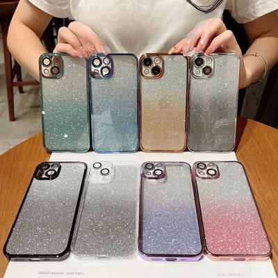 Verlaufsglitzer ist geeignet für iPhone16 Handyhüllen, Apple 15proMax Vollabdeckung PC Hartschale 14 Fallschutzhüllen