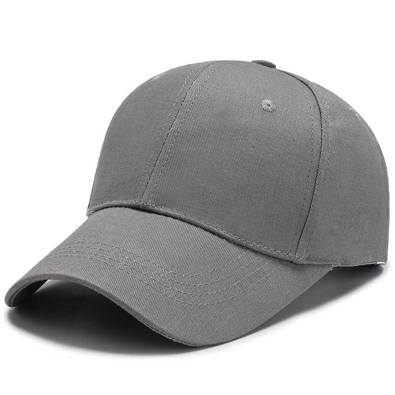 

High-Quality Pure Cotton Baseball Cap with Embroidered Logo, Deep Hard Top, Suitable for Large Head Circumference One Size (Adjustable) сірий колір