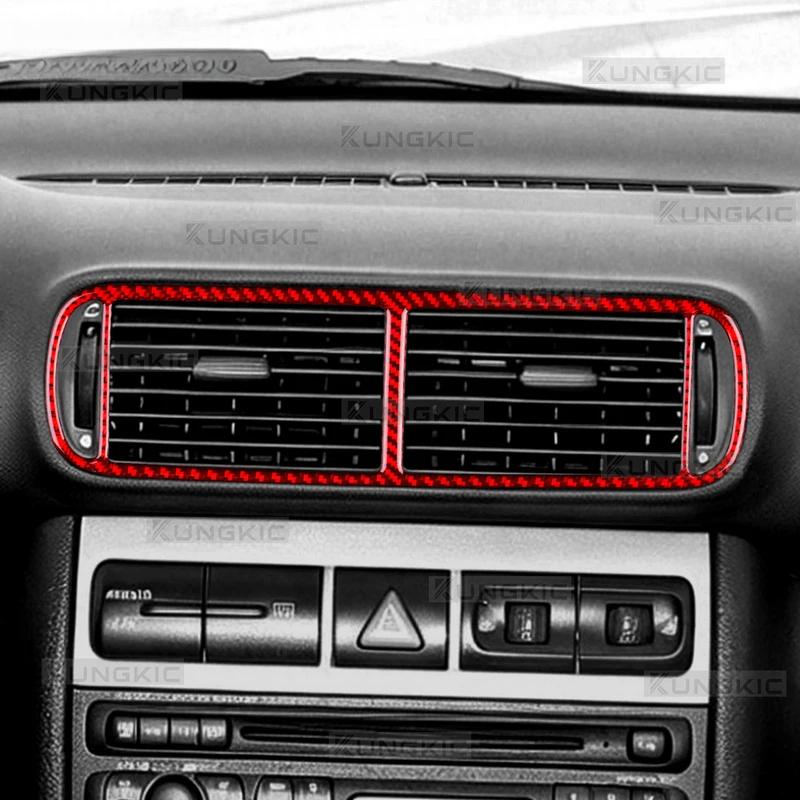 Real Soft Carbon Fiber Trim for Seat Leon MK1 1M 1999 2000 2001 2002 2003 2004 Center AC Air Vent Outlet Interior Accessories.