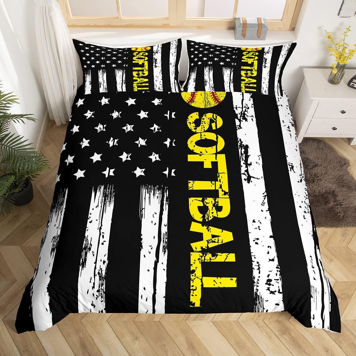 White And Black Striped Stars Three-Piece Quilt Cover Digital Printing Bedding Set Bed Cover EU single 135*200